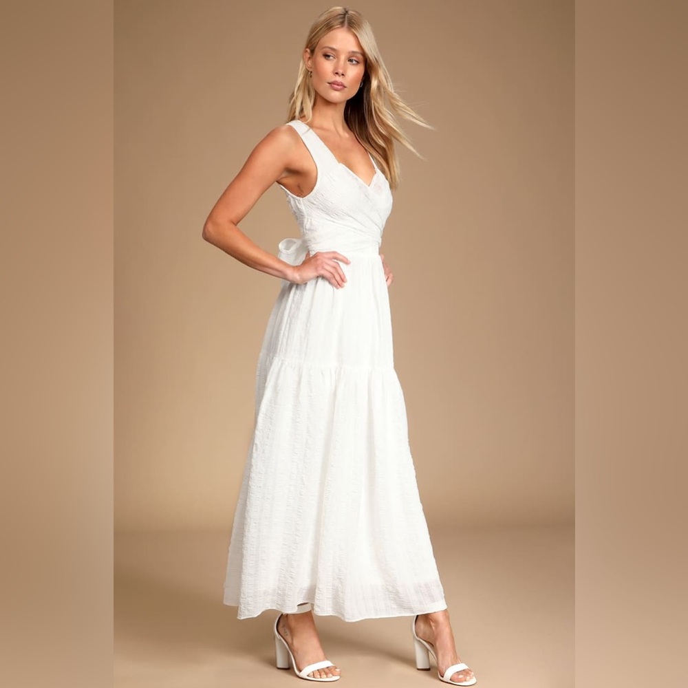 Lulu's White Tiered Maxi Dress